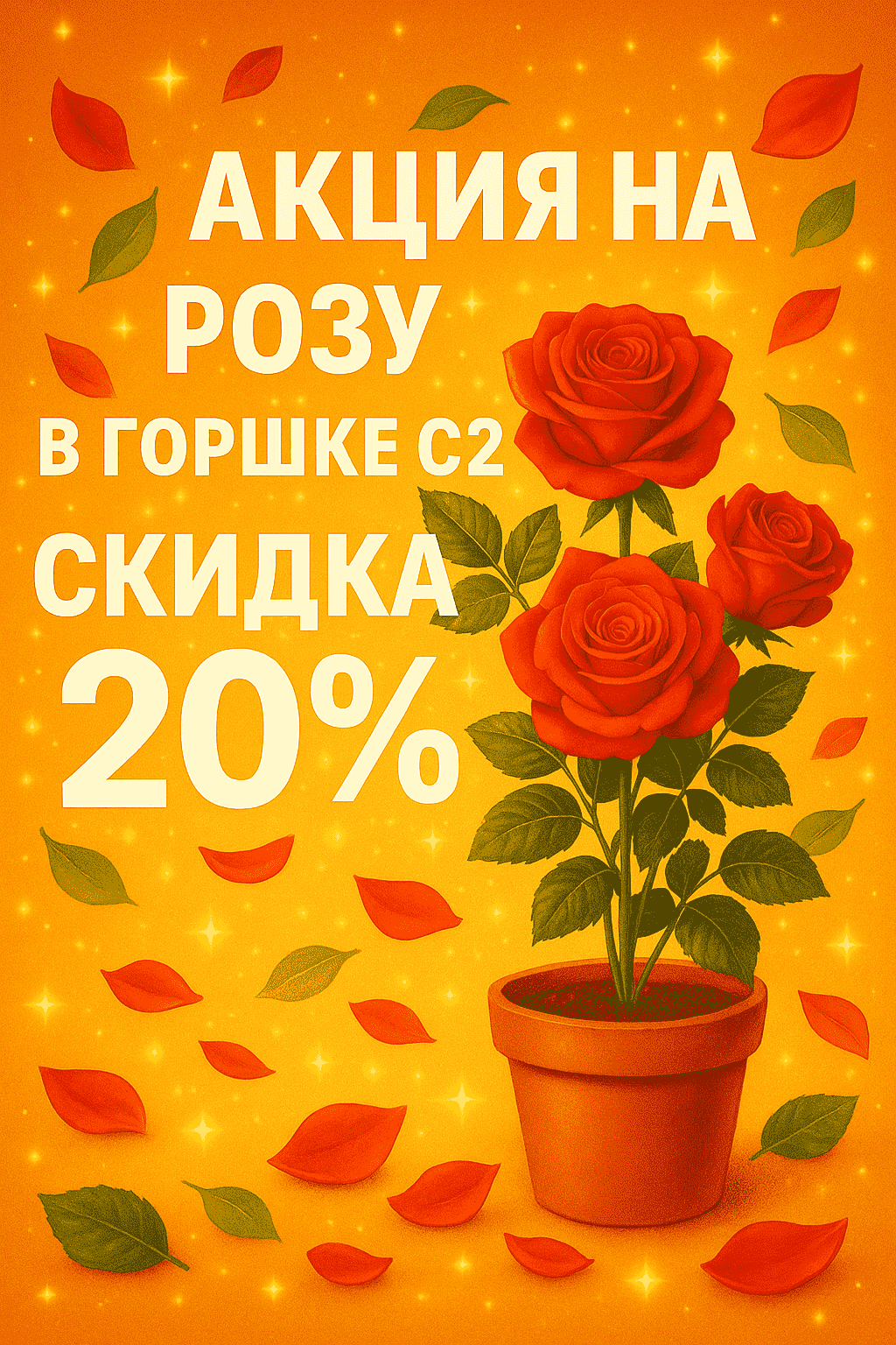 Скидка на розы 20%